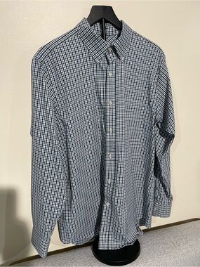 Nautica Men’s Green & Blue Gingham Button-Down Shirt